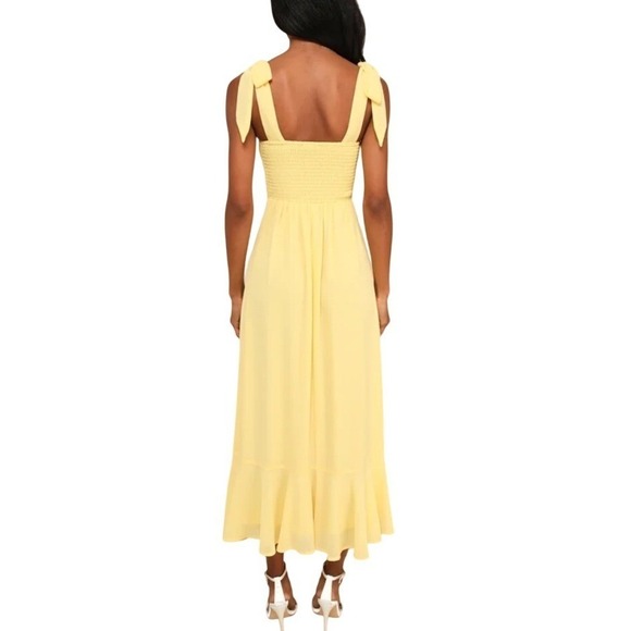 NWT Lulus Summer Invite Yellow Tie-Strap Tiered Midi Dress Size XXL Bridesmaid - Picture 5 of 10